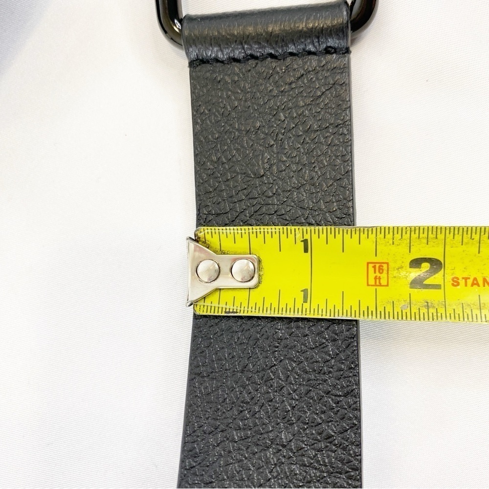 Chico's Women's Belt Medium Black Brown Leather Leopard Print Metal Accents - Picture 9 of 13